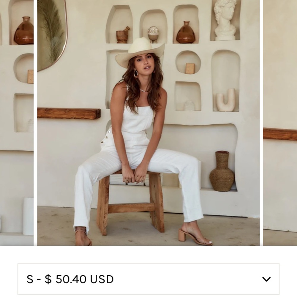 LONG BEACH WHITE LINEN OVERALLS